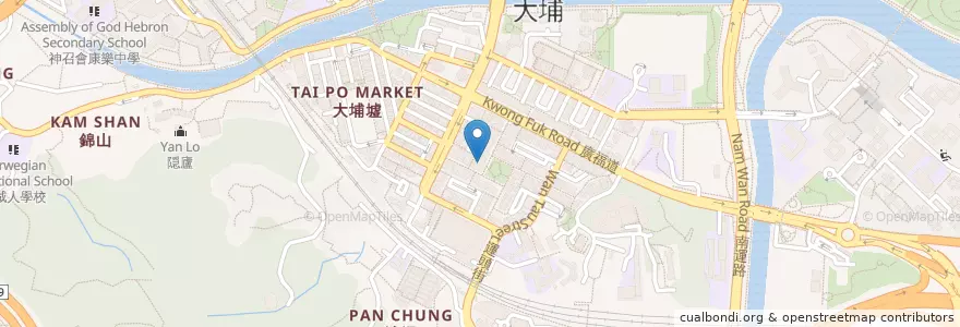 Mapa de ubicacion de 新明發 en China, Hongkong, Guangdong, New Territories, 大埔區 Tai Po District.