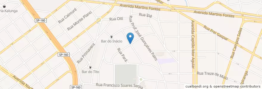 Mapa de ubicacion de Bar do Tonho en 브라질, 남동지방, 상파울루, Região Geográfica Intermediária De São Paulo, Região Imediata De Santos, Região Metropolitana Da Baixada Santista, São Vicente.