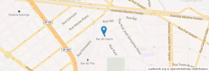 Mapa de ubicacion de Bar do Inácio en 브라질, 남동지방, 상파울루, Região Geográfica Intermediária De São Paulo, Região Imediata De Santos, Região Metropolitana Da Baixada Santista, São Vicente.
