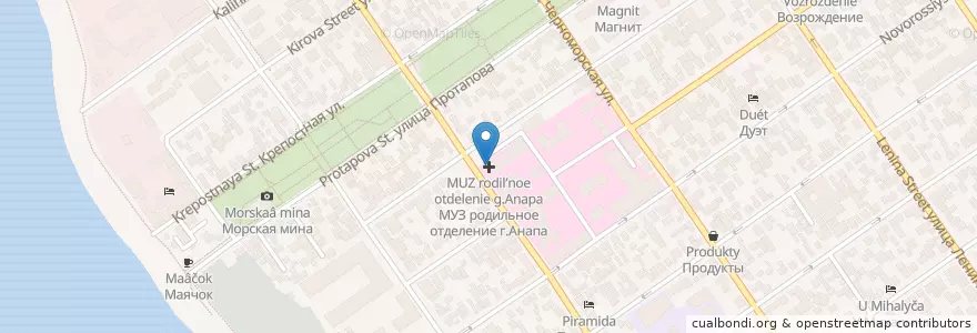 Mapa de ubicacion de Родильное отделение en 러시아, 남부연방관구, Краснодарский Край, Городской Округ Анапа.
