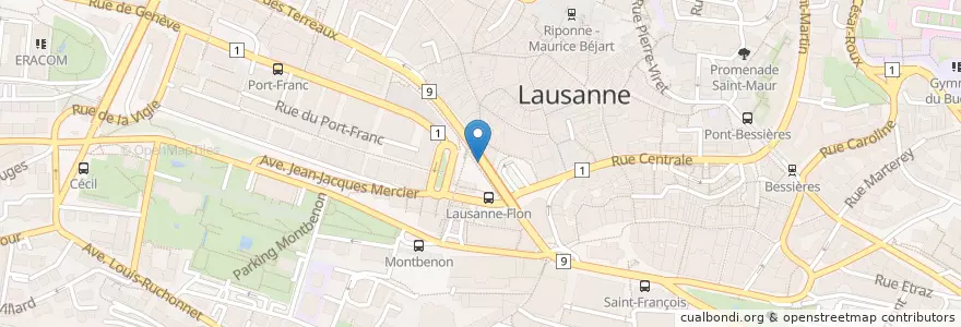 Mapa de ubicacion de Les Arches en Suiza, Valdia, District De Lausanne, Lausanne.
