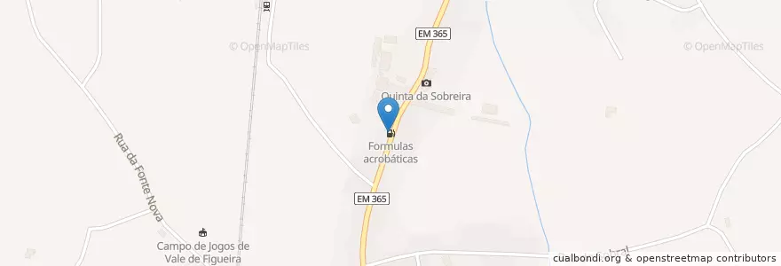 Mapa de ubicacion de Formulas acrobáticas en ポルトガル, Alentejo, Santarém, Lezíria Do Tejo, Santarém, São Vicente Do Paul E Vale De Figueira.