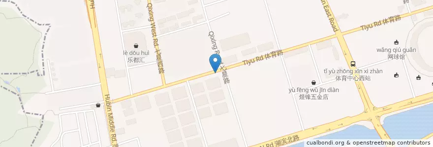 Mapa de ubicacion de 体育路与七星路交叉口南侧 120200 en Китай, Фуцзянь, 思明区.
