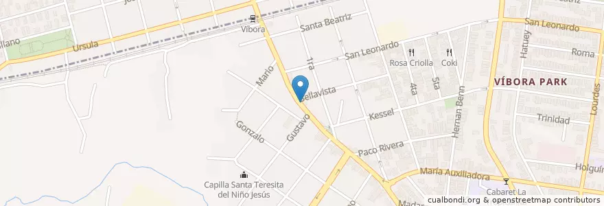 Mapa de ubicacion de Cajero Automático en Cuba, La Habana, Arroyo Naranjo, Diez De Octubre.
