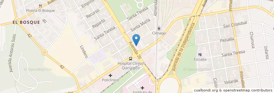Mapa de ubicacion de Cajero Automático en Куба, Гавана, Cerro.