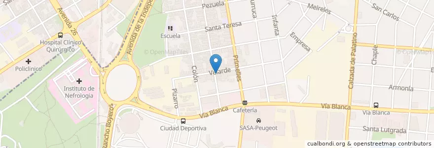 Mapa de ubicacion de Prensa y Velarde en Cuba, L'Avana, Cerro.