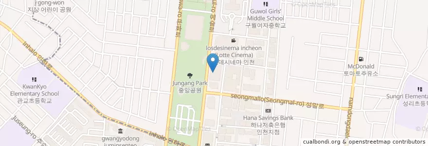 Mapa de ubicacion de 도래도래 (DORE DORE) en كوريا الجنوبية, إنتشون, 남동구, 구월동.