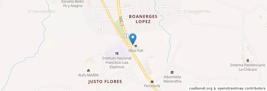 Mapa de ubicacion de Comidería en ニカラグア, エステリ県, Estelí (Municipio), Estelí.