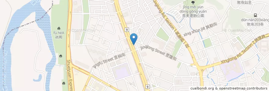Mapa de ubicacion de 美鳳早餐 en 台湾, 新北市, 台北市, 文山区.