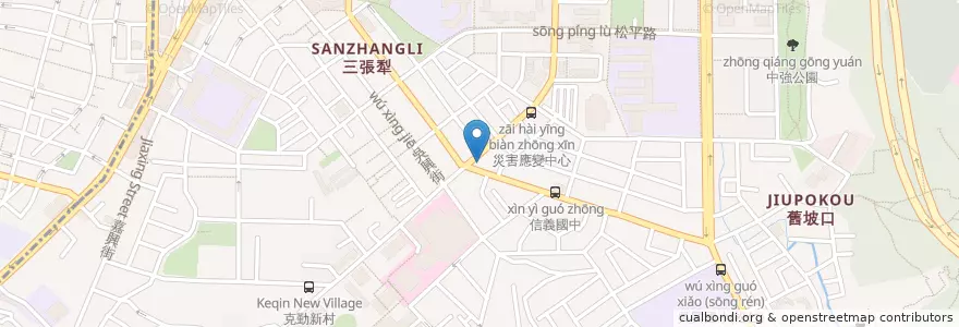 Mapa de ubicacion de 創義麵 en 臺灣, 新北市, 臺北市, 信義區.