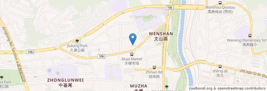 Mapa de ubicacion de 玉山商業銀行 en Taiwan, Nuova Taipei, Taipei, 文山區.
