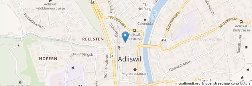 Mapa de ubicacion de Pill Apotheke Sihltal en Switzerland, Zurich, Bezirk Horgen, Adliswil.