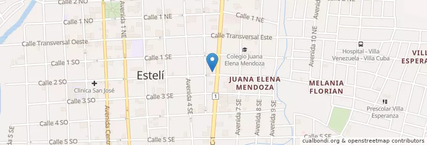 Mapa de ubicacion de Casino en ニカラグア, エステリ県, Estelí (Municipio), Estelí.