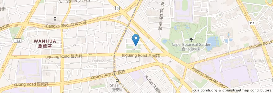 Mapa de ubicacion de 魯哇克 en Taiwan, 新北市, Taipei, 萬華區, 中正區.