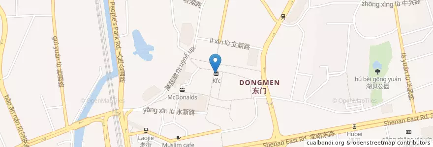 Mapa de ubicacion de 肯德基 en 中国, 广东省, 深圳市, 罗湖区, 东门街道.
