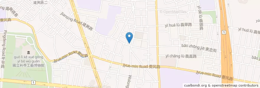 Mapa de ubicacion de 正忠排骨飯正忠店 en Taiwan, Kaohsiung, 三民區.