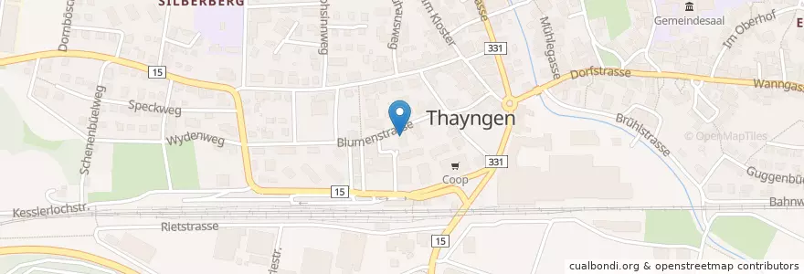 Mapa de ubicacion de Arztpraxis im Zentrum Thayngen en Schweiz/Suisse/Svizzera/Svizra, Schaffhausen, Thayngen.