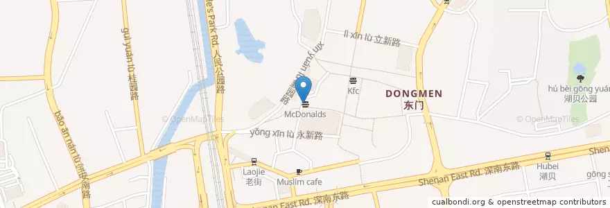 Mapa de ubicacion de 麦当劳 en 中国, 广东省, 深圳市, 罗湖区, 东门街道.