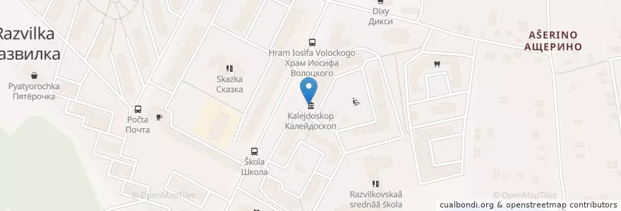 Mapa de ubicacion de Калейдоскоп en Россия, Центральный Федеральный Округ, Московская Область, Ленинский Район.