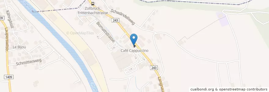 Mapa de ubicacion de Café Cappuccino en Schweiz/Suisse/Svizzera/Svizra, Bern/Berne, Verwaltungsregion Emmental-Oberaargau, Verwaltungskreis Emmental, Lauperswil.