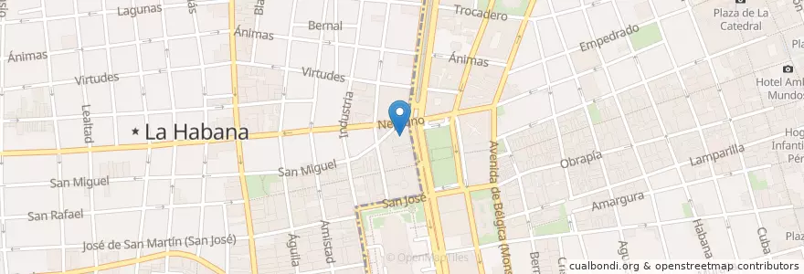 Mapa de ubicacion de Hotel telegrafo en Küba, La Habana, La Habana Vieja.