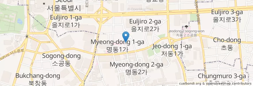 Mapa de ubicacion de 김가네 명동 en كوريا الجنوبية, سول, 명동.