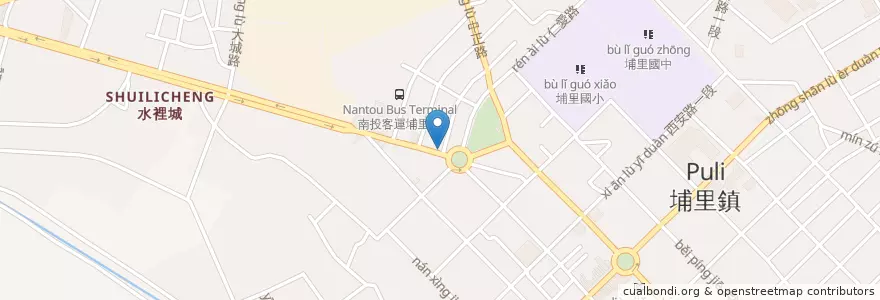 Mapa de ubicacion de 阿川麵店 en Taiwan, Provincia Di Taiwan, Contea Di Nantou, 埔里鎮.