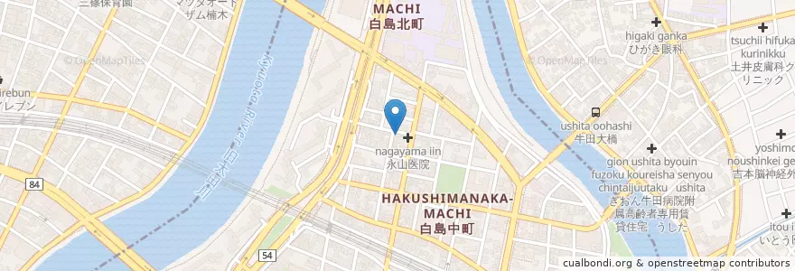 Mapa de ubicacion de 白島動物病院 en Japão, 広島県, 広島市.