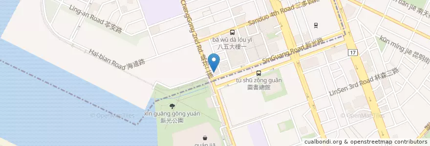 Mapa de ubicacion de 臺灣銀行 en Тайвань, Гаосюн, 前鎮區.