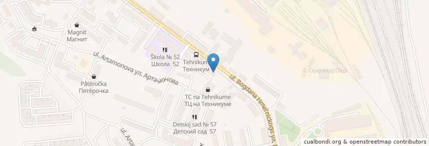Mapa de ubicacion de Мелодия здоровья en Russia, Distretto Federale Centrale, Oblast' Di Voronež, Городской Округ Воронеж.