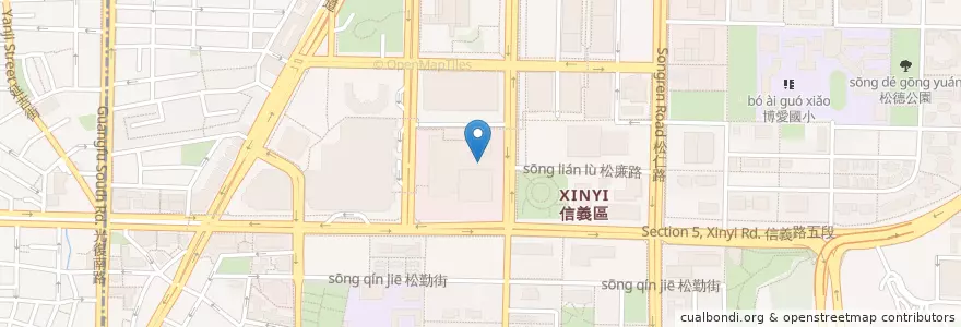 Mapa de ubicacion de 台北富邦商業銀行 en 台湾, 新北市, 台北市, 信義区.