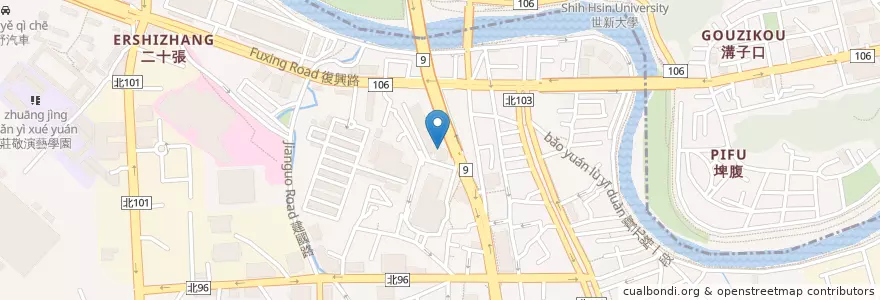 Mapa de ubicacion de 彭園會館 en Тайвань, Новый Тайбэй, 新店區.
