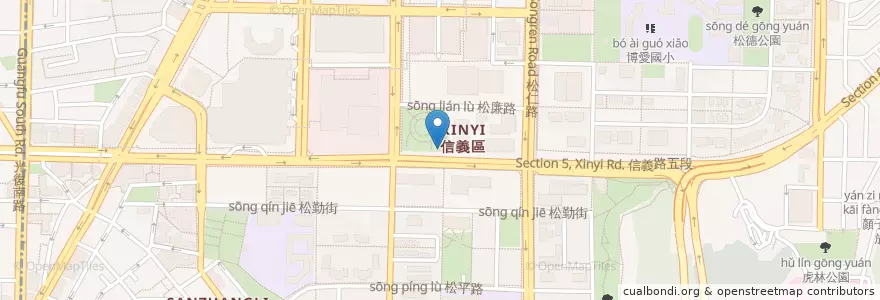 Mapa de ubicacion de 信義廣場地下停車場 en 타이완, 신베이 시, 타이베이시, 신이 구.
