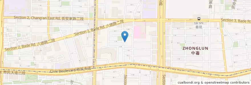 Mapa de ubicacion de 酷烤樂園和風食堂 en 臺灣, 新北市, 臺北市, 松山區.