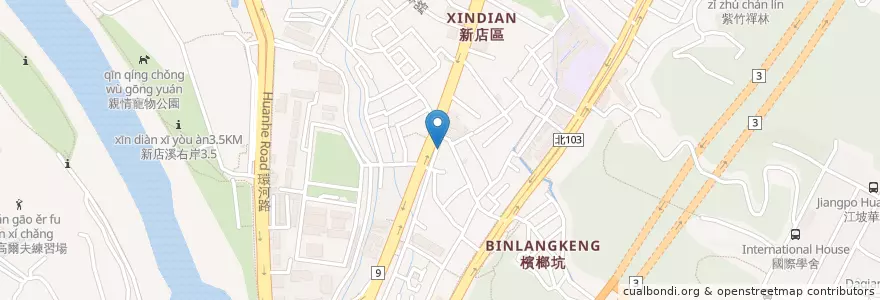 Mapa de ubicacion de 龍門港式燒臘 en Tayvan, 新北市, 新店區.