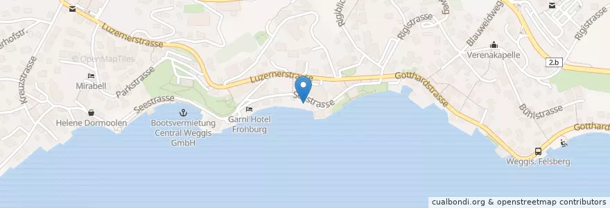 Mapa de ubicacion de Aifach Lakeside en 瑞士, Luzern, Weggis.