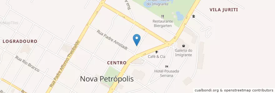 Mapa de ubicacion de Bradesco en ブラジル, 南部地域, リオグランデ・ド・スル, Região Geográfica Imediata De Caxias Do Sul, Região Geográfica Intermediária De Caxias Do Sul, Nova Petrópolis.