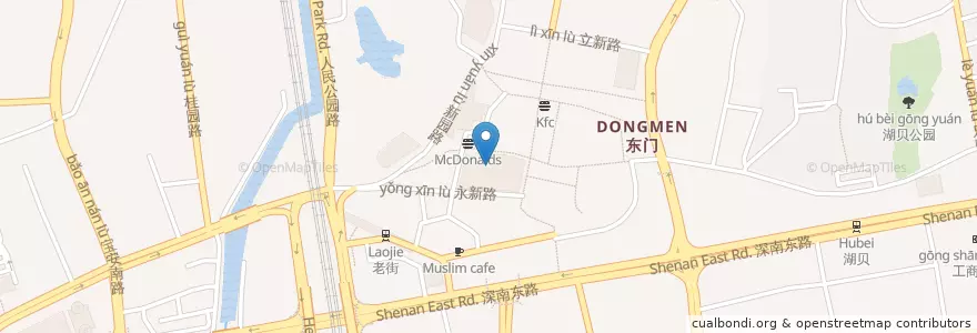 Mapa de ubicacion de 中国工商银行 en 中国, 広東省, 深セン市, 羅湖区, 东门街道.