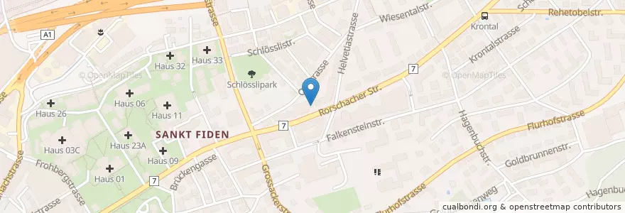 Mapa de ubicacion de Cafeteria Dior en Switzerland, Sankt Gallen, Wahlkreis St. Gallen, St. Gallen.