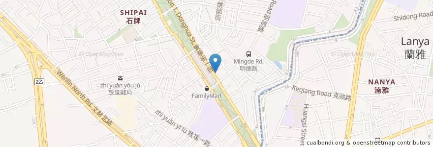 Mapa de ubicacion de 石牌教會 en 타이완, 신베이 시, 타이베이시, 베이터우 구.