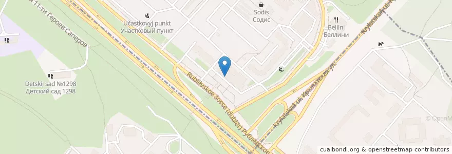 Mapa de ubicacion de Горздрав en Rússia, Distrito Federal Central, Москва, Западный Административный Округ, Район Крылатское.