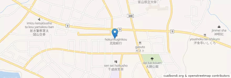 Mapa de ubicacion de 富山第一銀行 en Giappone, Prefettura Di Toyama, 射水市.