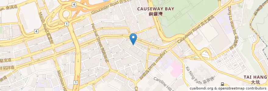 Mapa de ubicacion de 榮記粉麵 Wing Kee Noodle en China, Guangdong, Hong Kong, Pulau Hong Kong, Wilayah Baru, 灣仔區 Wan Chai District.