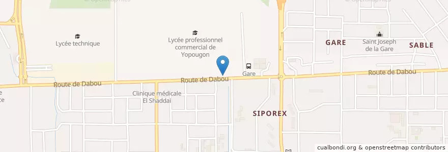 Mapa de ubicacion de Societé ivoirienne de banque en 科特迪瓦, 阿比让, Yopougon.