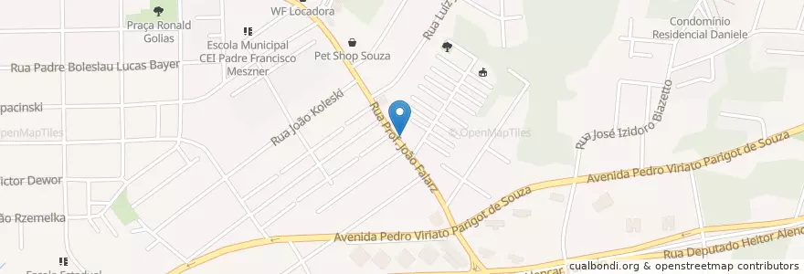 Mapa de ubicacion de Bradesco en ブラジル, 南部地域, パラナ, Região Geográfica Intermediária De Curitiba, Região Metropolitana De Curitiba, Microrregião De Curitiba, クリチバ.
