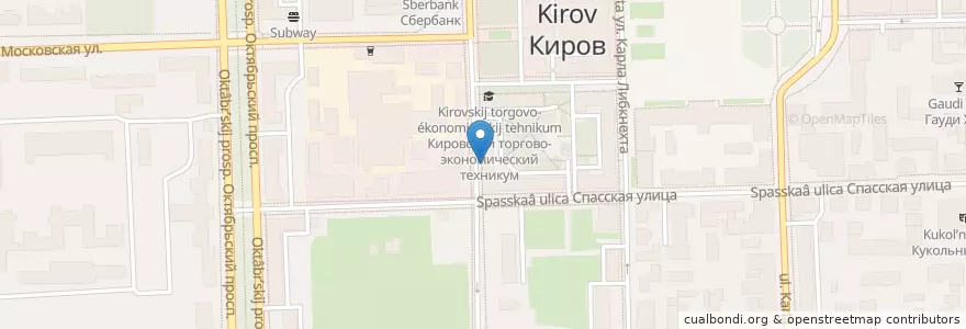 Mapa de ubicacion de Хлынов en ロシア, 沿ヴォルガ連邦管区, キーロフ州, キーロフ管区.