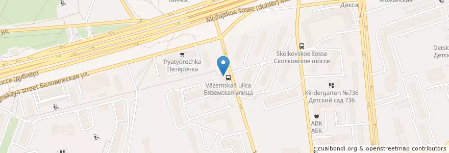 Mapa de ubicacion de Сбербанк en روسيا, Центральный Федеральный Округ, Москва, Западный Административный Округ, Можайский Район.