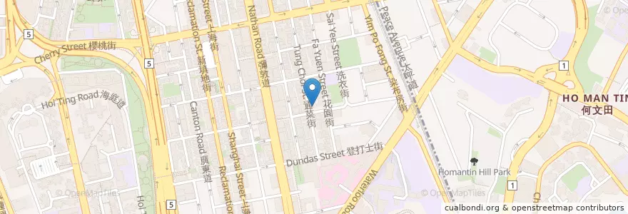 Mapa de ubicacion de 女人街 en Çin, Guangdong, Hong Kong, Kowloon, Yeni Bölgeler, 油尖旺區 Yau Tsim Mong District.