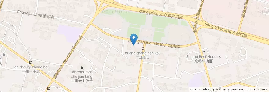 Mapa de ubicacion de 中国银行兰州市城关支行 en چین, گانسو, لانژو, 城关区, 皋兰路街道.
