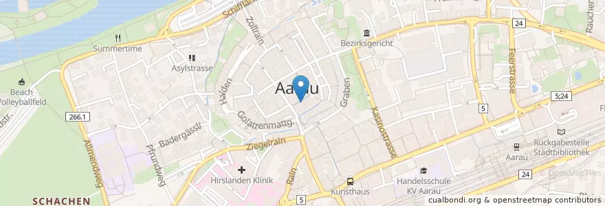 Mapa de ubicacion de Theo Getränkewerkstatt en Suisse, Argovie, Bezirk Aarau, Aarau.